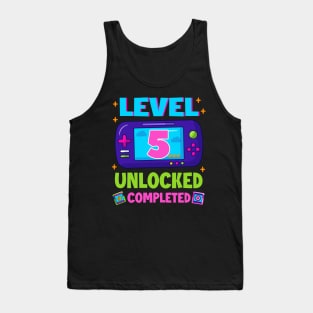 Level 5 Unlocked 5th Birthday Boys Video Game B-day Gift For BOys Kids Tank Top